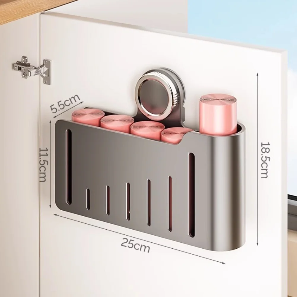 

Ящик для хранения на присоске, органайзер для дверцы кухонного шкафа, держатель для мелких предметов из углеродистой стали и материала ABS