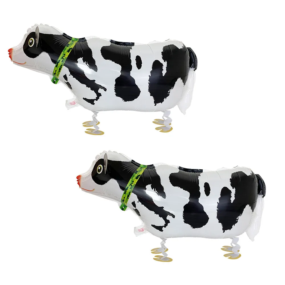 

2pcs Walking Farm Animal Balloon Walking Cow Balloon Air Walkers Kids Animal Farm Birthday Party Supplies Cow Theme Party Decor