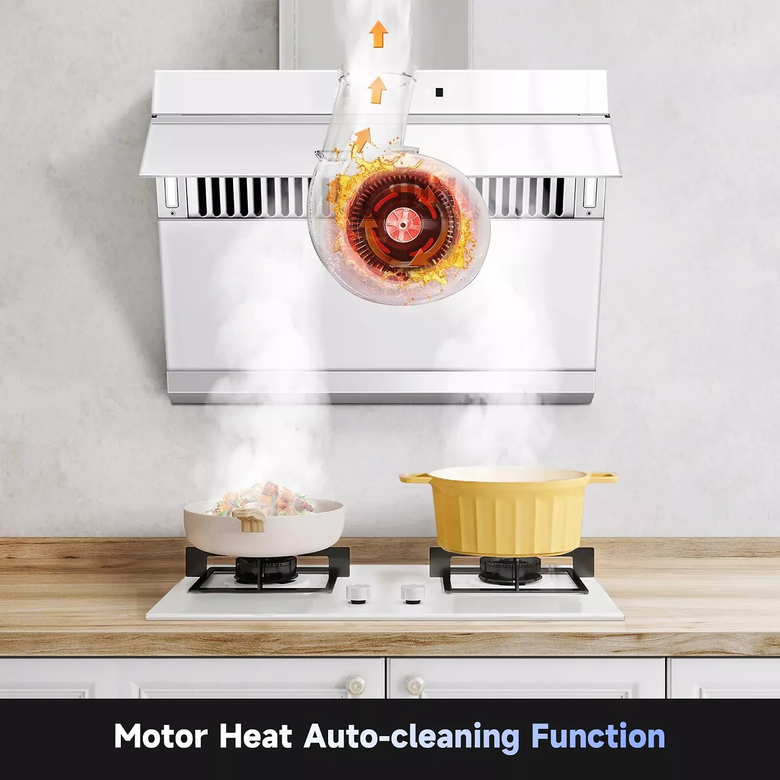 Tieasy 30 inch Electric Clean 900CFM Stainless 3-Speed Exhaust with Filter Silver Wall Mount Range Hood