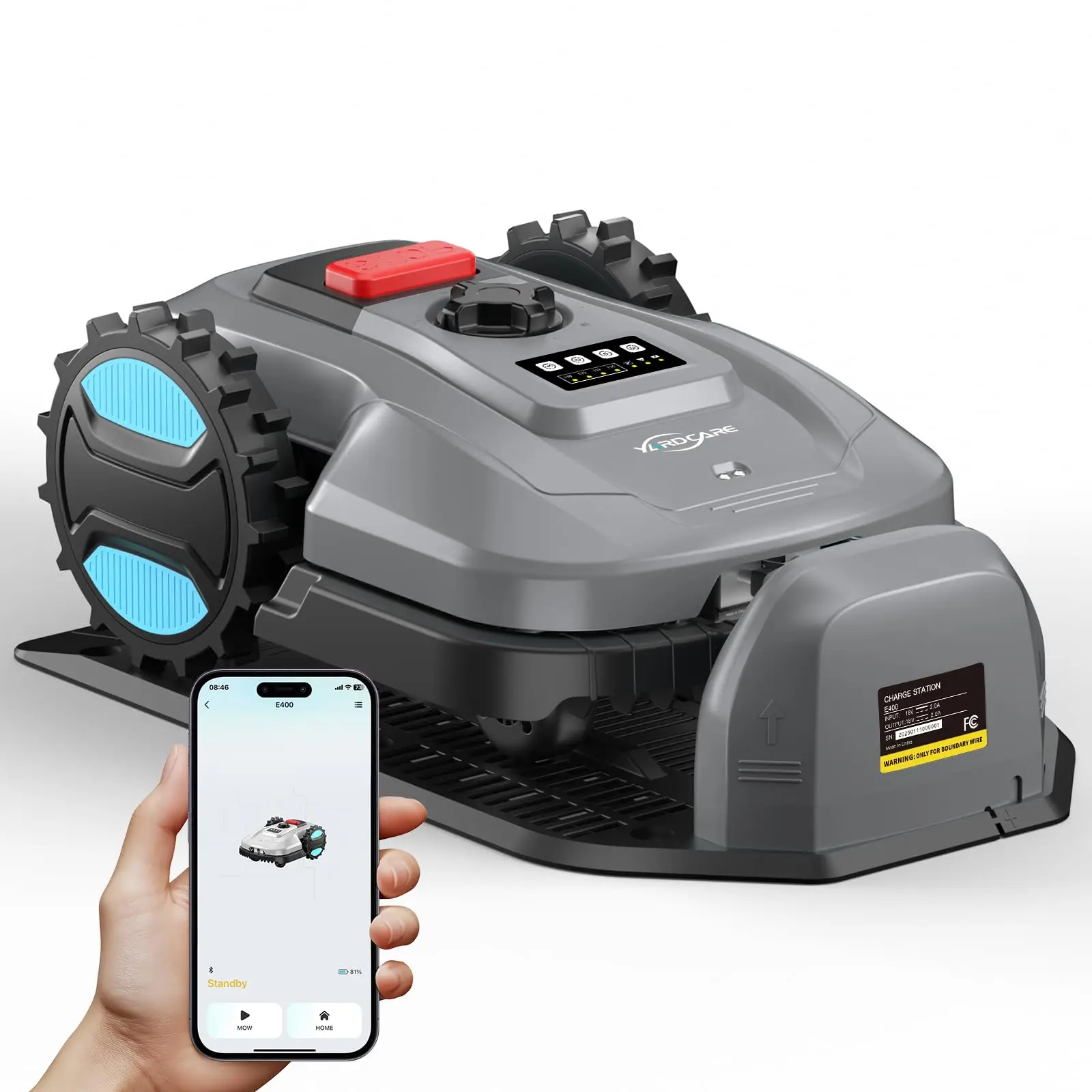 Robot Lawn Mower with App Control Adjustable Cutting Height Auto Charging Obstacle Detection Smart Scheduling for 1/8 Acre Lawn