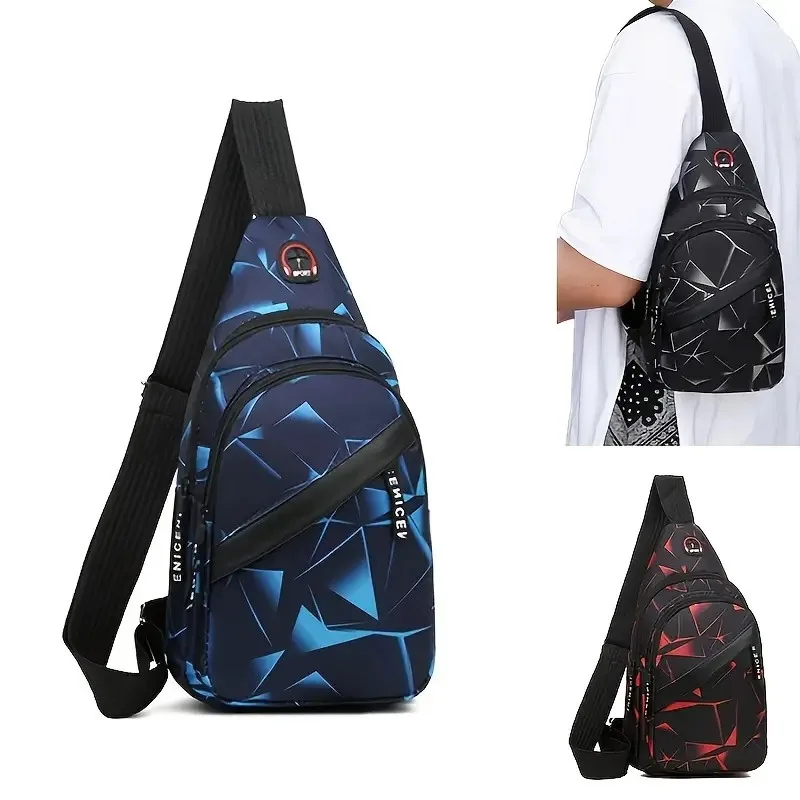 1PC Multifunctional chest bag men crossbody bag lightweight outdoor sports leisure shoulder bag