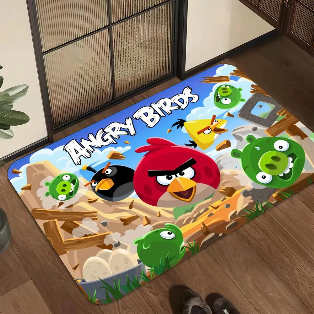 T-The Angry Birds Floor Mat Welcome Mat Entrance Doormat Balcony Bathroom Floor Mats Non-slip Rug Bedroom Carpet
