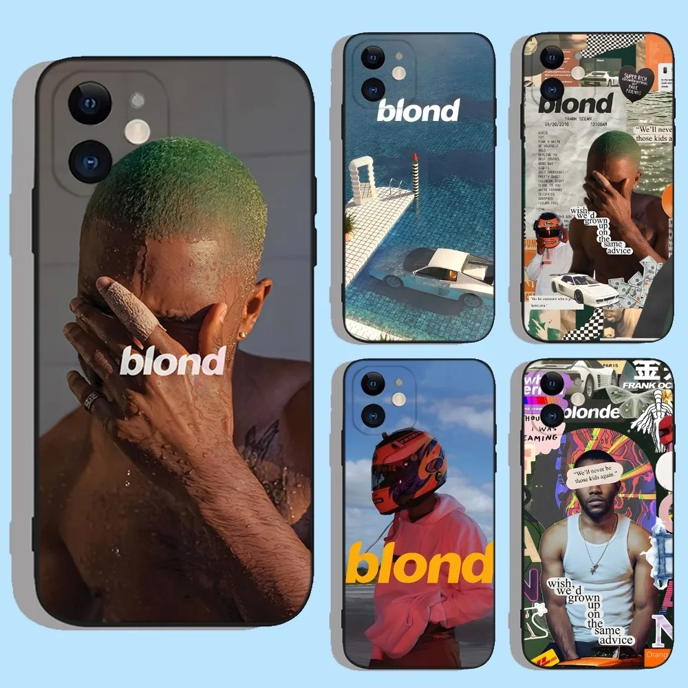 F-FrankS Blonde O-Ocean Rapper Phone Case For Apple iPhone 15,14,13,12,11,XS,XR,X,8,7,Pro,Max,Plus,mini Silicone Black Cover