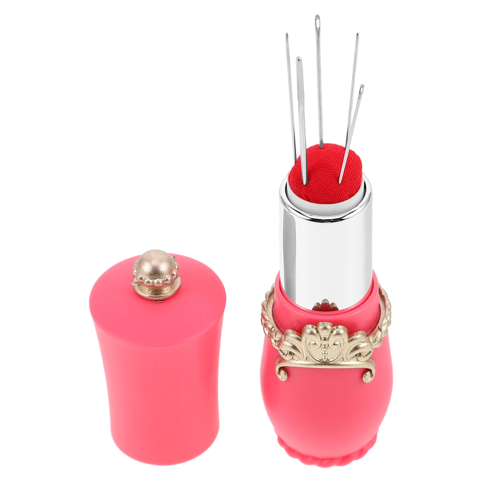 

Crown Lipstick Needle Insert Storage Organizer Plastic Cushions Embroidery Case Sewing Accessories Women Portable Box Pin