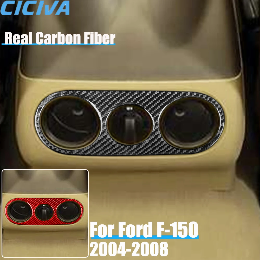 

Real Carbon Fiber Car Accessories Rear Air Vent Panel Trim Cover Soft Sticker For Ford F150 FX4 2004 2005 2006 2007 2008