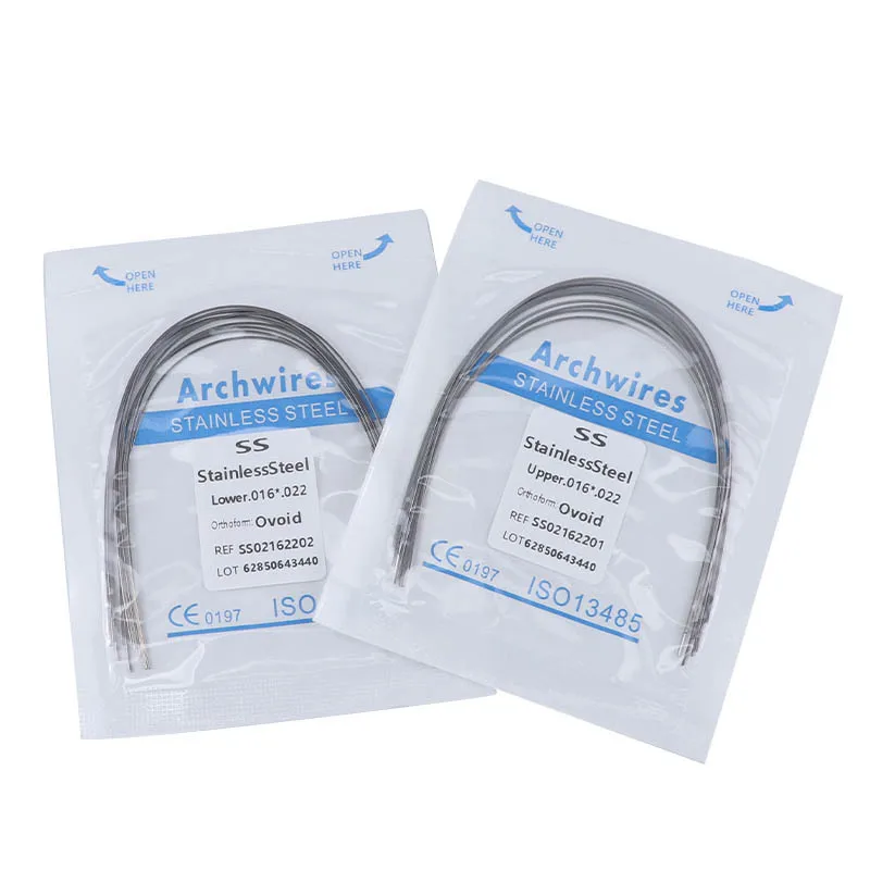 Dental Stainless Steel Wire, Preformed, Orthodontics, Archwire, Square Wire, Oral Materials, Various Models, 10 Pieces/pack