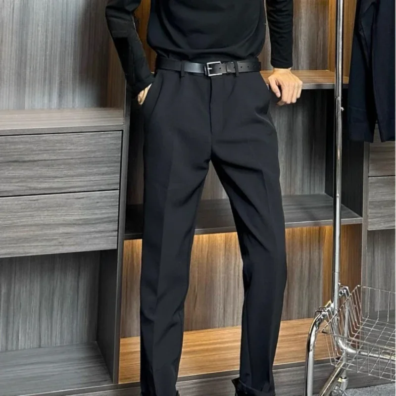 Eis Seide Slim Fit Herren Sommer hose Kühlung tressed enge männliche Anzug hose Designer Kleidung Stoff bis 2024 hochwertige Kleid