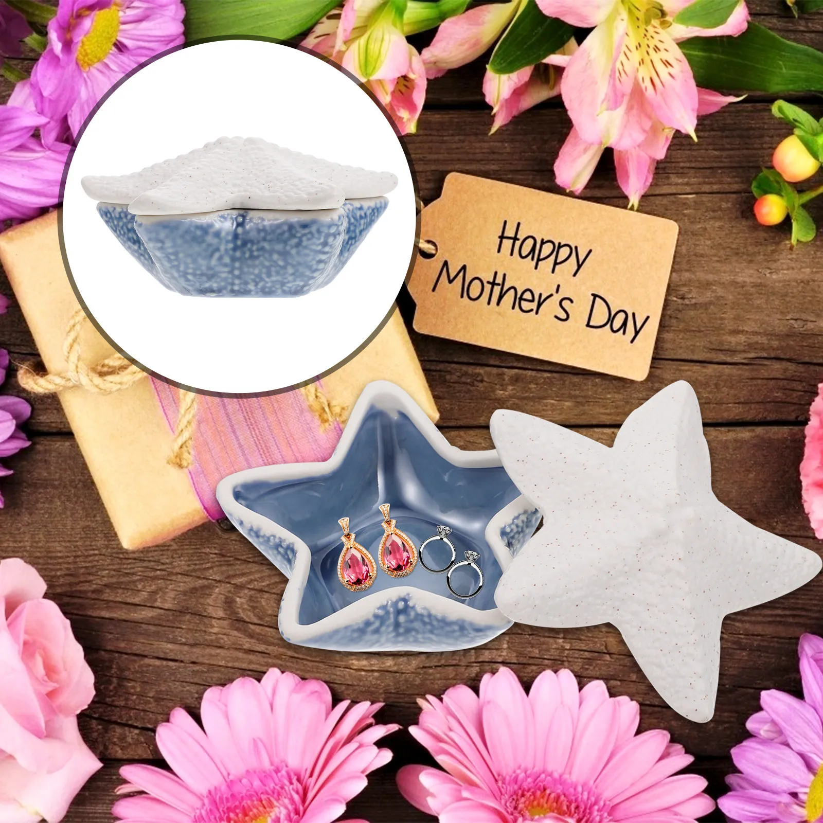 

Керамический поднос для украшений: колье, колец, браслетов. Элегантный настольный органайзер для хранения и демонстрации. Креативный декор для дома.