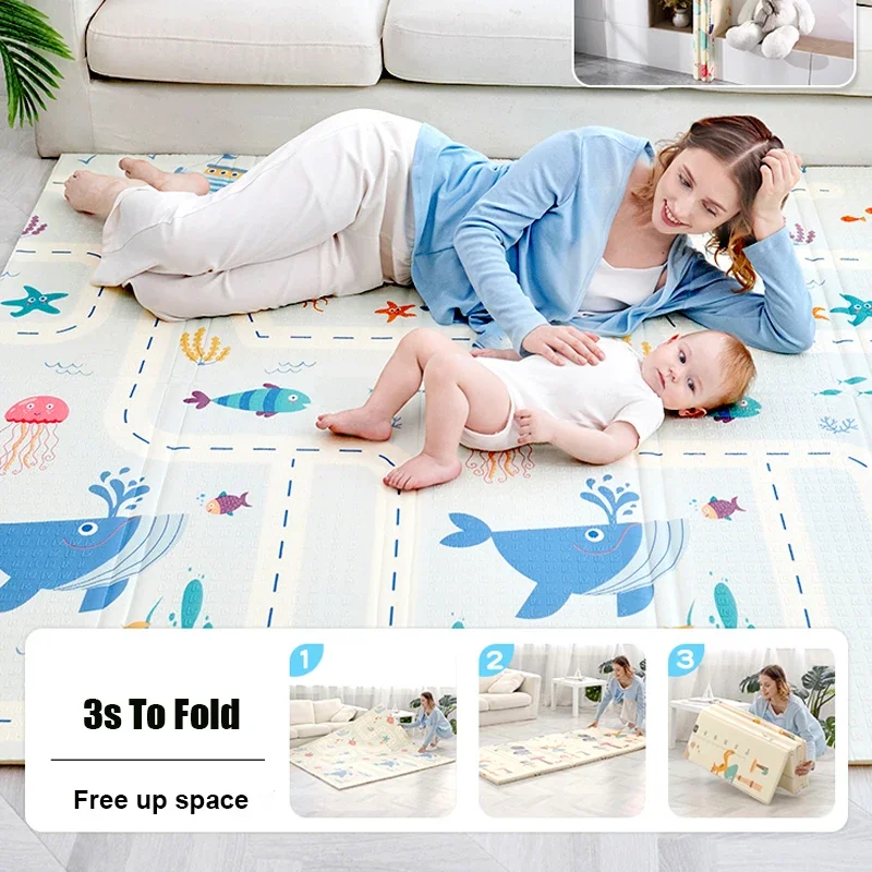 Tapis de jeu pliable en polymère XPE pour bébé, jouet pour enfant, pépinière, cadeau