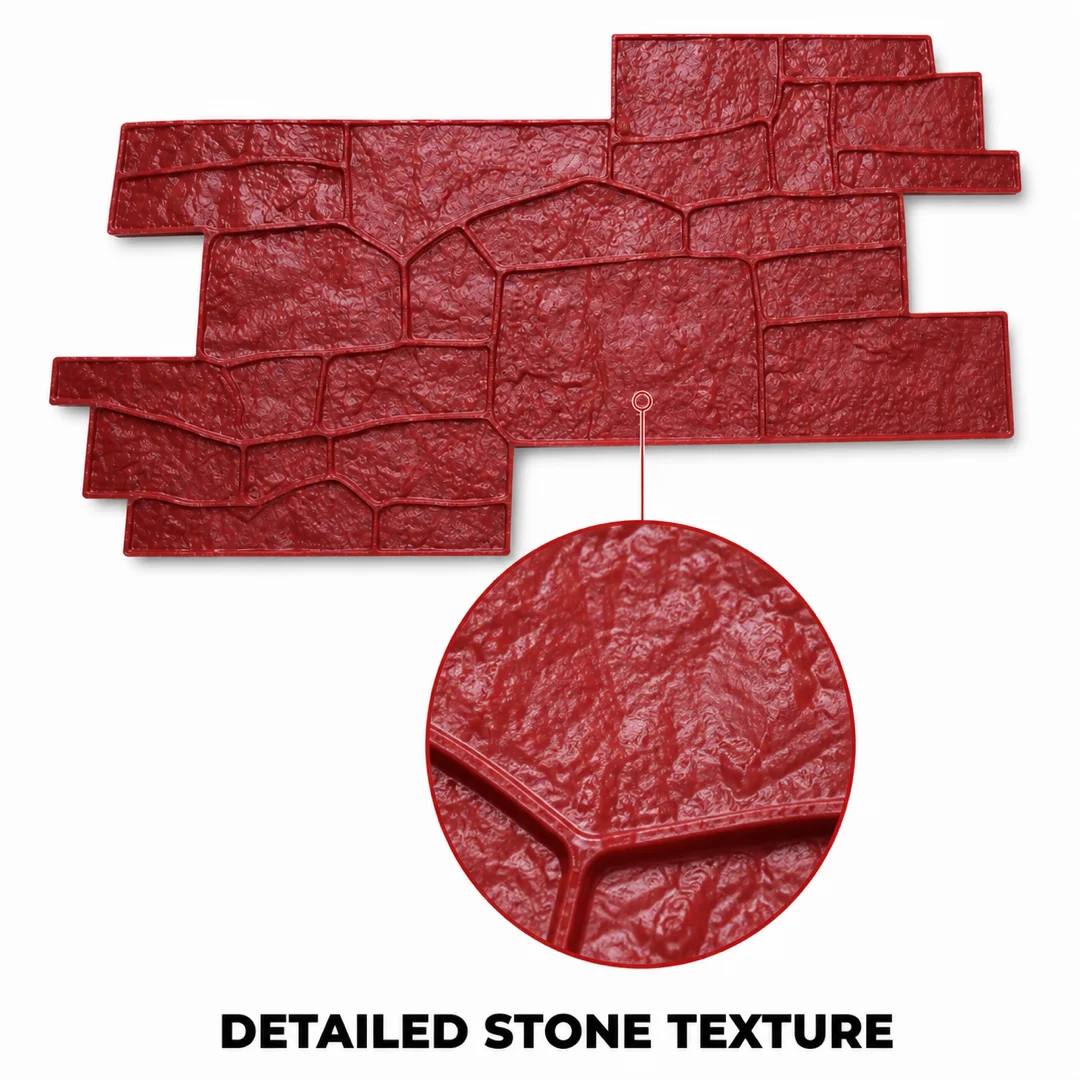 Random Ashlar Stone Concrete Stamp Mold – Natural Stone Texture Mat