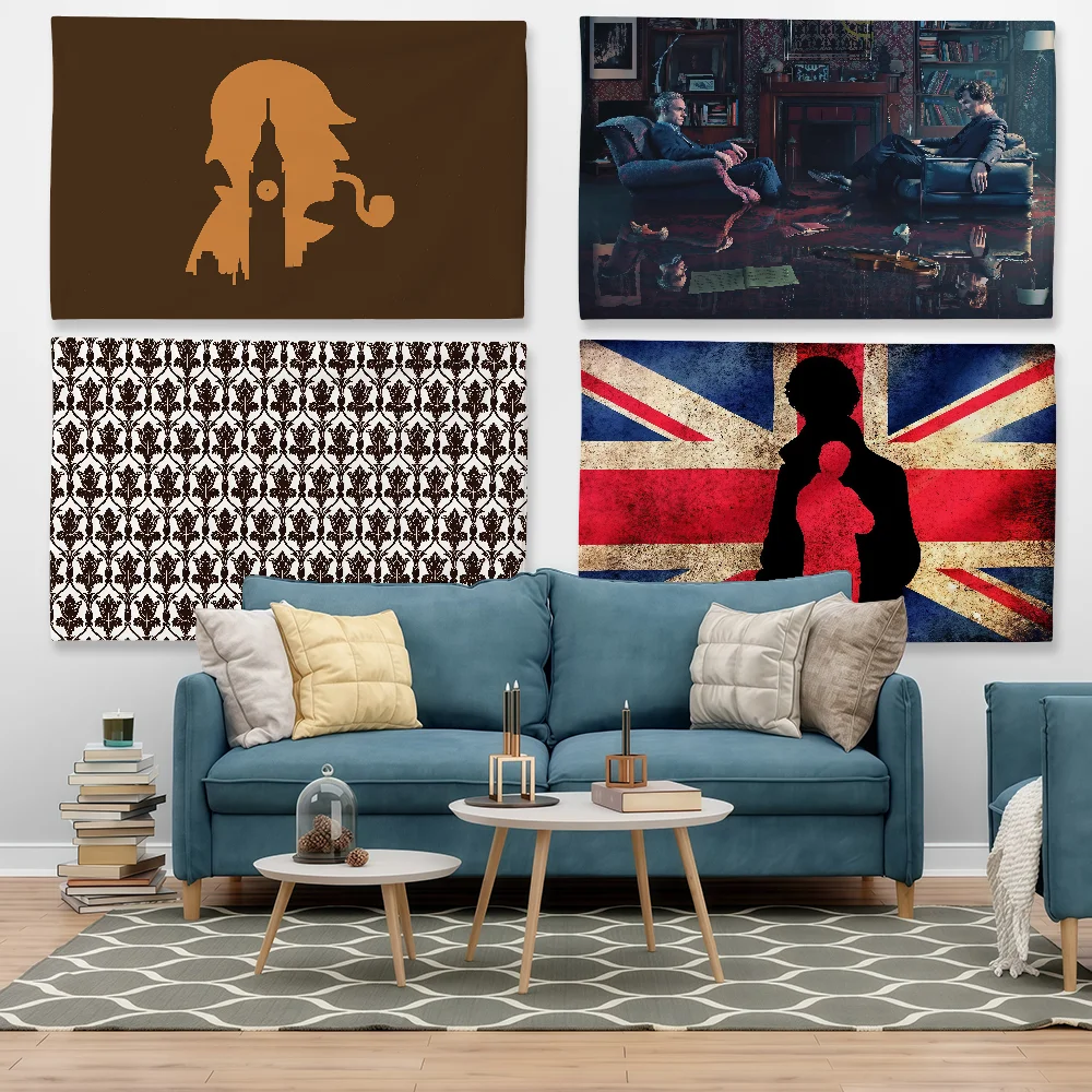 TV S-Sherlock H-Holmes Flag Tapestry Outdoor Party Bedroom Living Room Dormitory Decorative Themed Wall Hanging Banner Gift