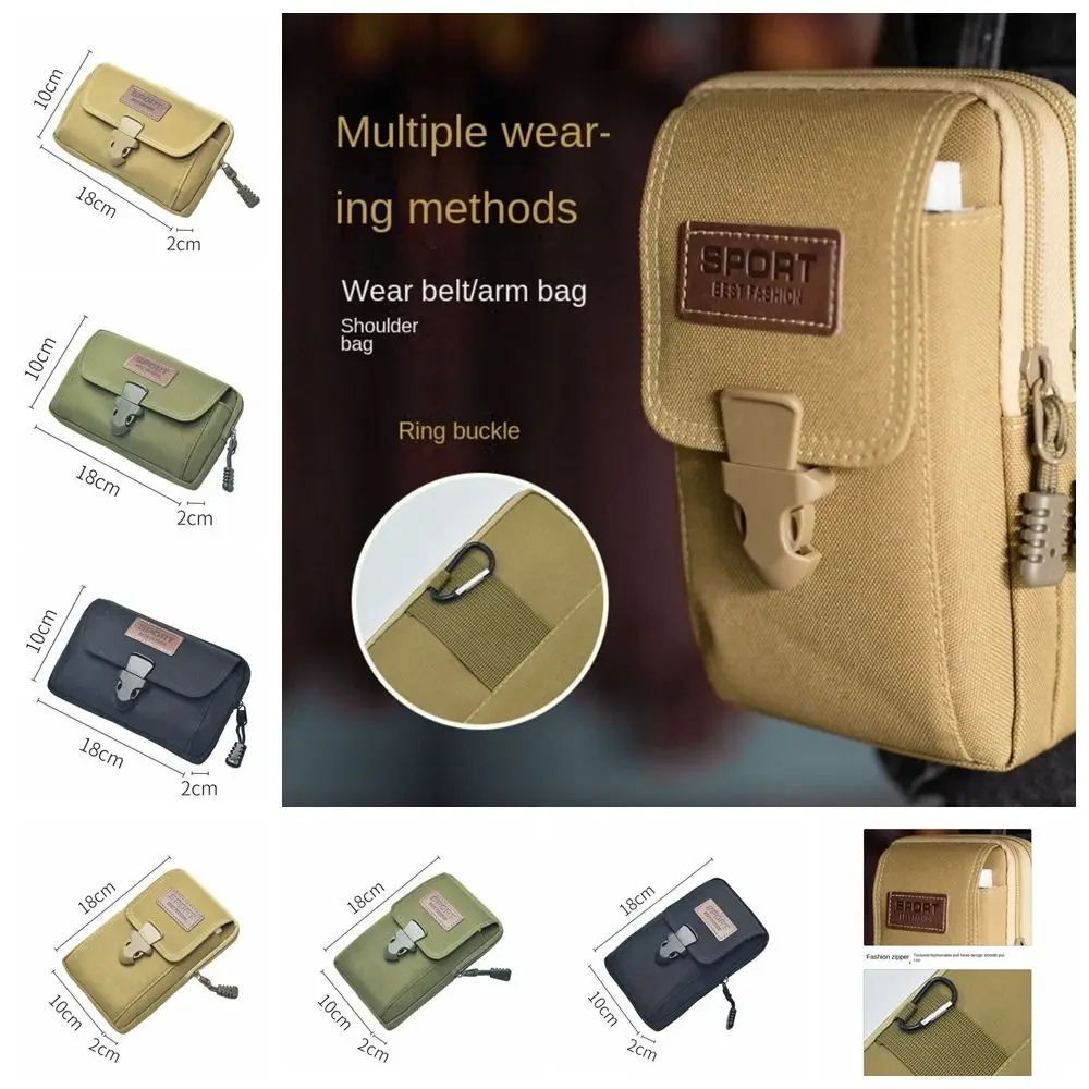 Oxford Fabric Casual Cell Phone Purse Khaki/black/green Horizontal/Vertical Multi-function Belt Pouch Waist Bag Casual