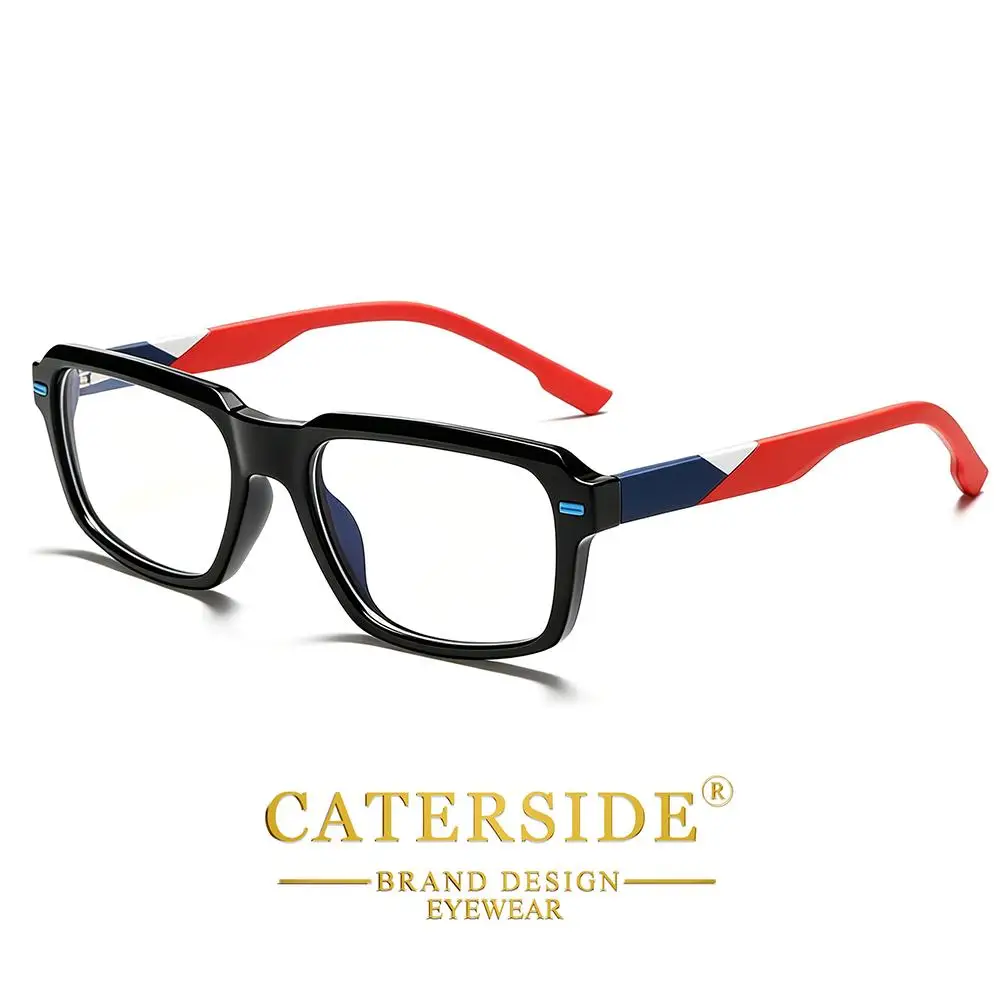 CATERSIDE Klassische Herren-Anti-Blaulicht-Brille, Tr-90, quadratischer Rahmen, Silikon-Federscharnier, Damen-Computer-Lese-Schutzbrille – Detail 7