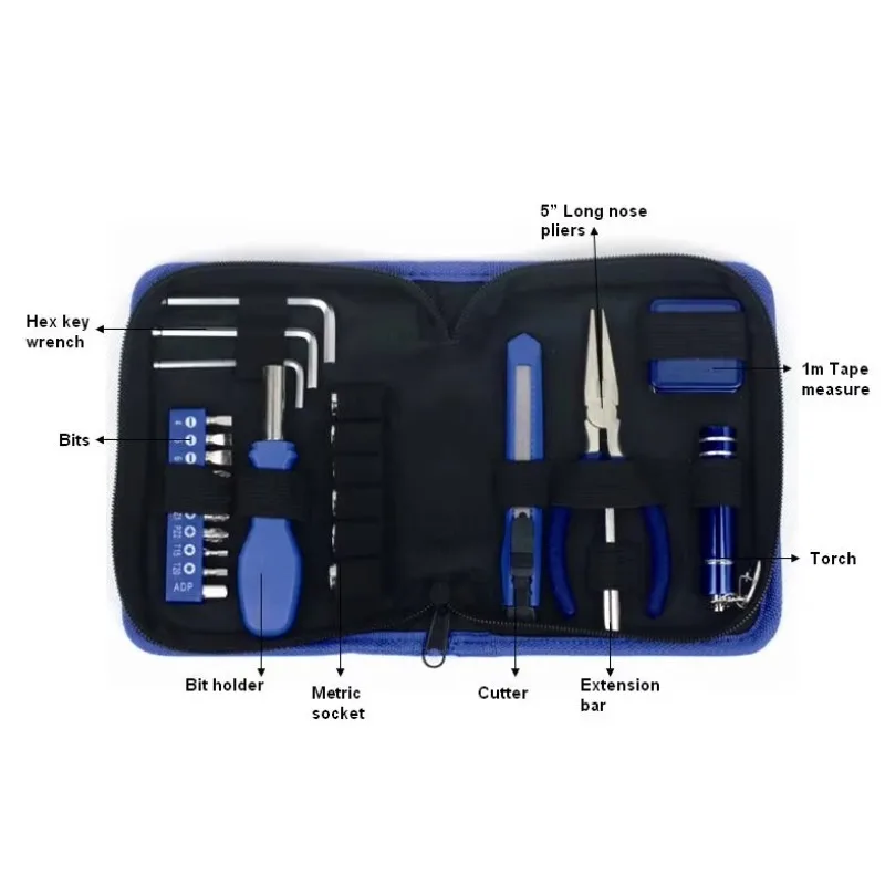 STLF 26 Promotion Hot Sales Premium Gift Home Mini Tool Set with Zipper Canvas Bag Tool Kit