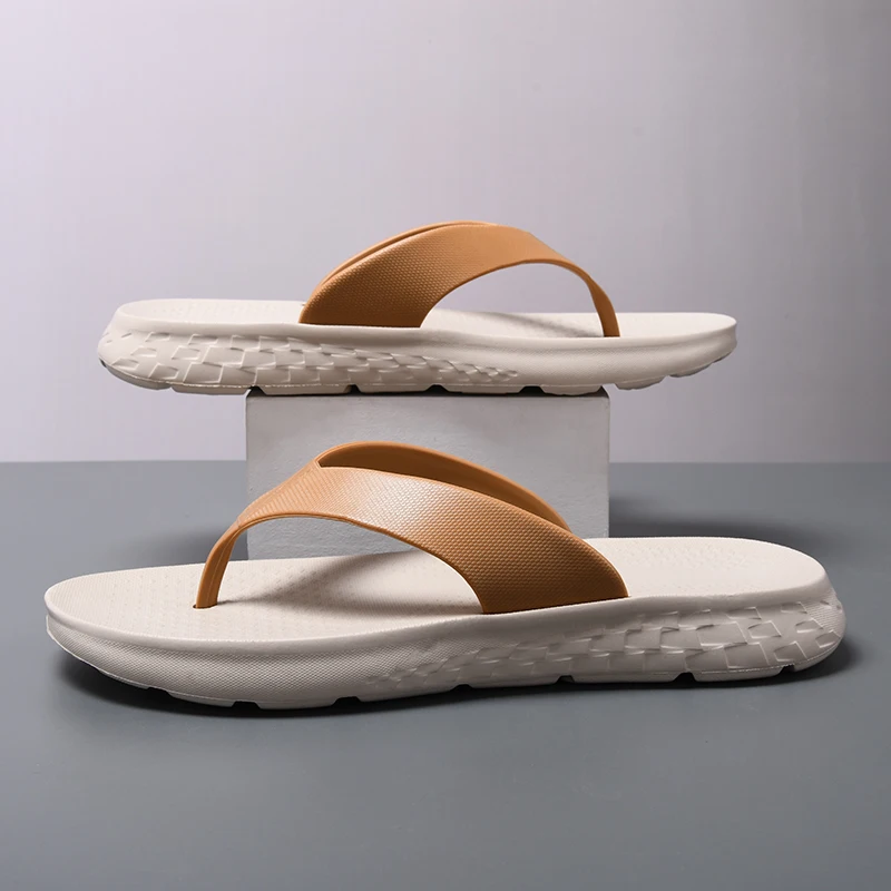 

Летние трендовые мужские тапочки, Нескользящая уличная пляжная обувь, мужская повседневная обувь на мягкой подошве с плоской подошвой для кемпинга, большой размер: 40-45