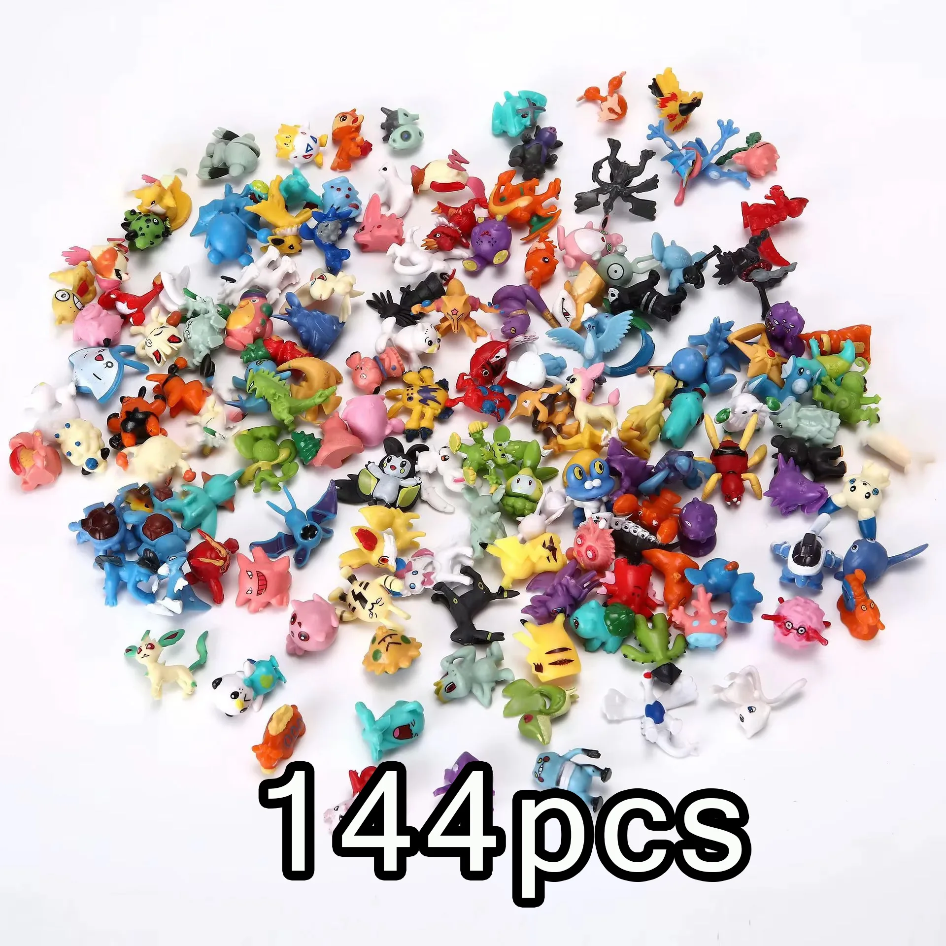 Kleine Größe 48/72/96/120/144 Stück Pokemon Anime Action-Spielzeugfiguren Puppenmodell Sammlungsspielzeug für Kinder