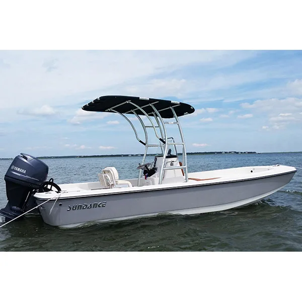 Dolphin Pro3 Extreme Heavy Duty Center Console Boat T Top Anodized Frame W/ Black Canopy Boat Bimini Top