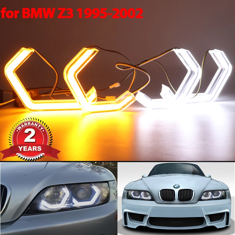 M4 style LED Angel Eyes Kit  Ring Headlight Lamps For BMW Z3 E36 E37 E38 roadster coupe 1995-2002 Ultra Bright Refit Light