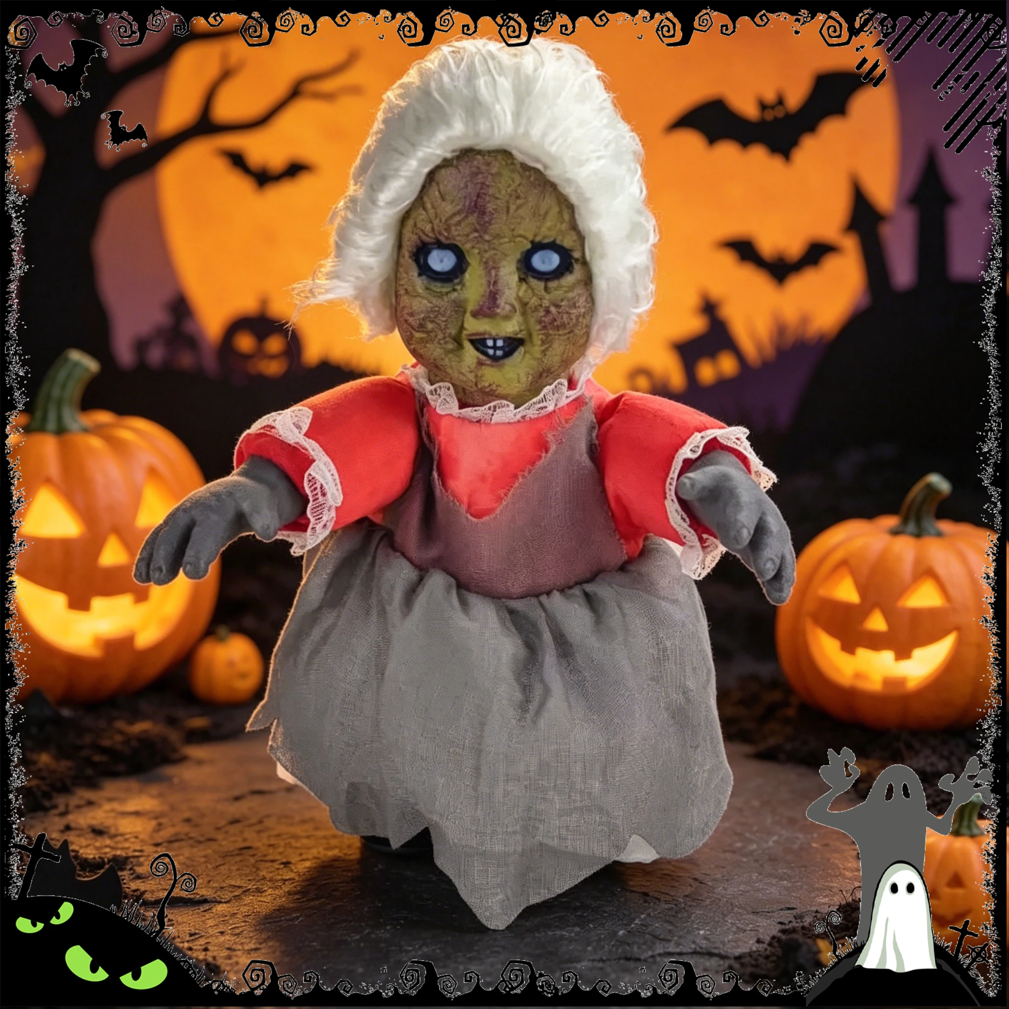 2026 Scary Walking Ghost Doll Electric Halloween Toy Voice Control Light Up Creepy Prop Haunted House Bar KTV Party Supply
