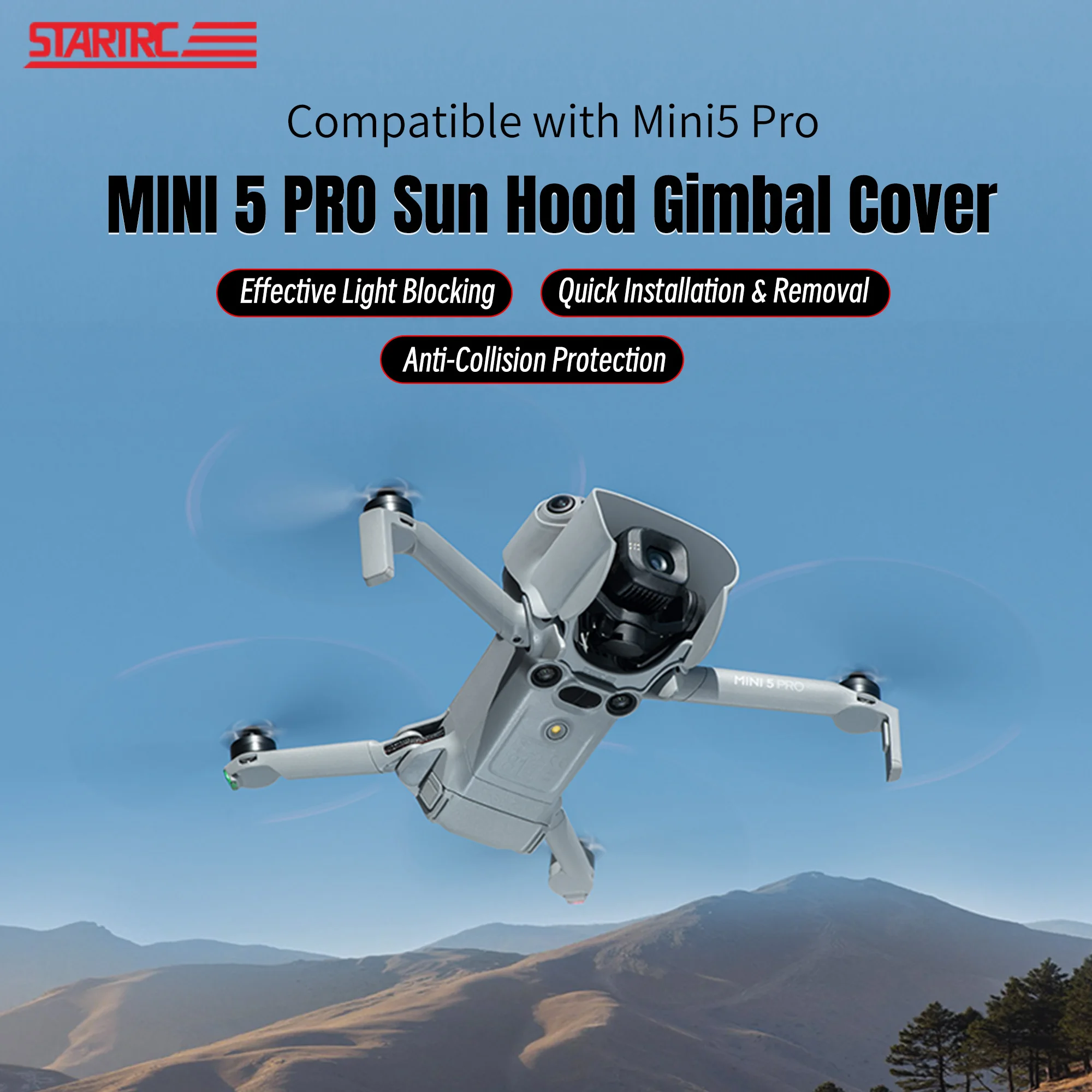 Camera Lens Hood For DJI Mini 5 Pro Sun Hood Gimbal Cover Enhanced Light Block and Gimbal For DJI Mini 5 Pro Drone Accessories