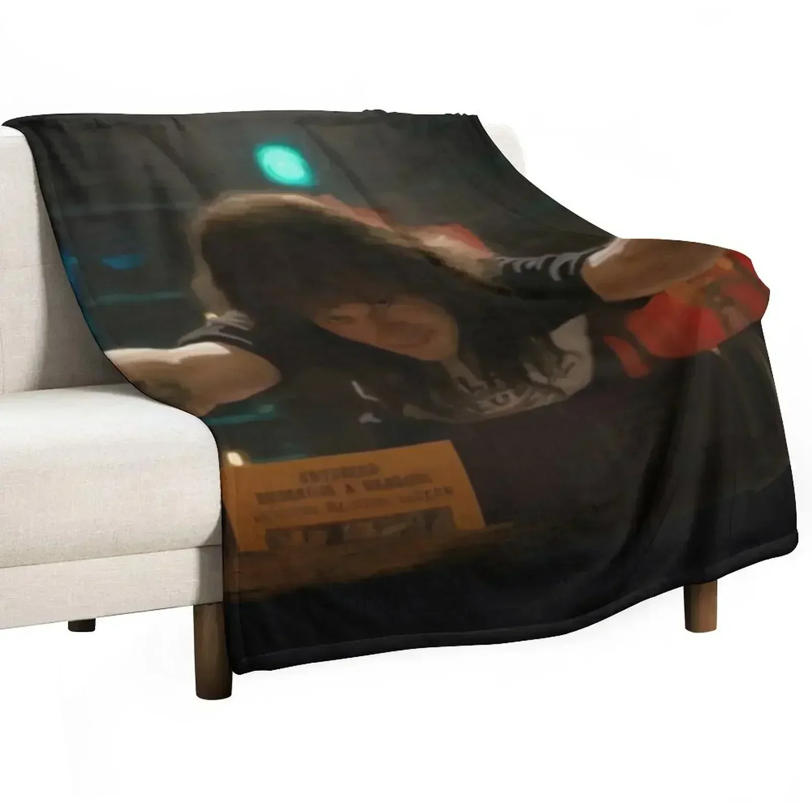

Eddie Munson Watercolor Throw Blanket Cozy Light Blanket for Travel Camping Picnic