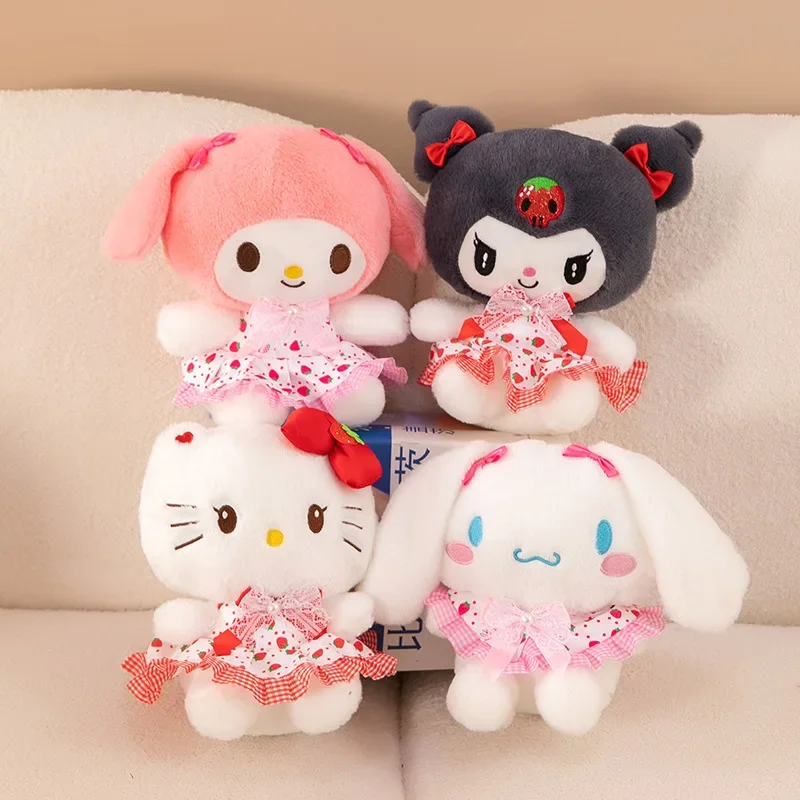 Sanurgente Kuromi My Melody Butter Peluche Oreiller, Kawaii Anime, Chat KT, Cinnamoroll, Jouets en peluche, Décoration d'intérieur, Cadeau d'anniversaire pour les filles, 23cm