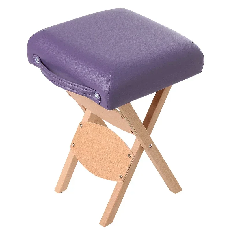 Portable wooden folding stool Technician stool Solid wood Beauty stool Wooden  Portable chair