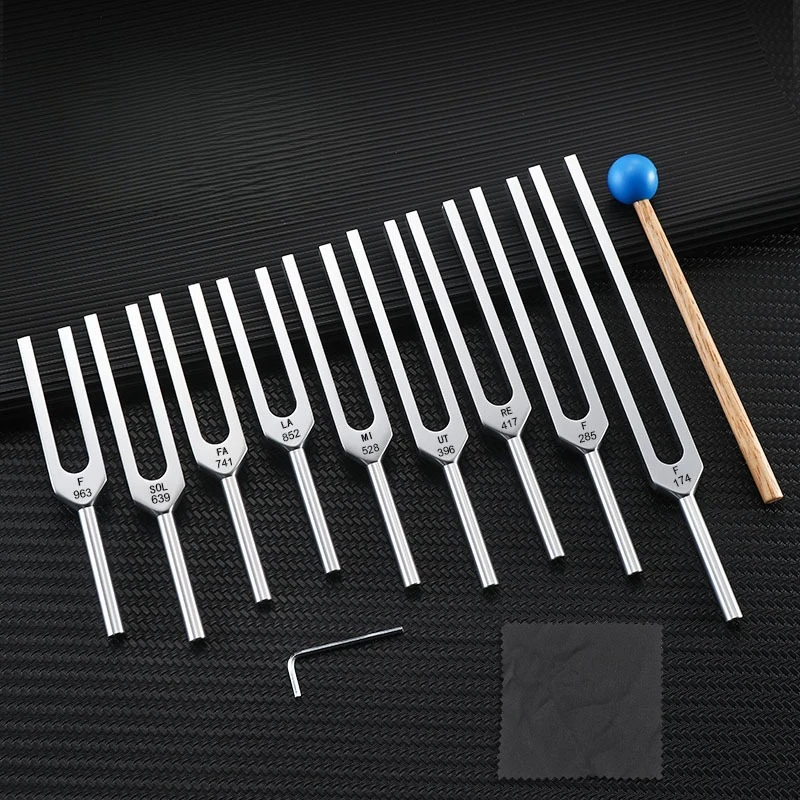 

Aluminum Alloy Tuning Forks Set Healing Medical Luxury Silver Professional Tuning Fork Chakras Meditation Musicco Therapies Gift