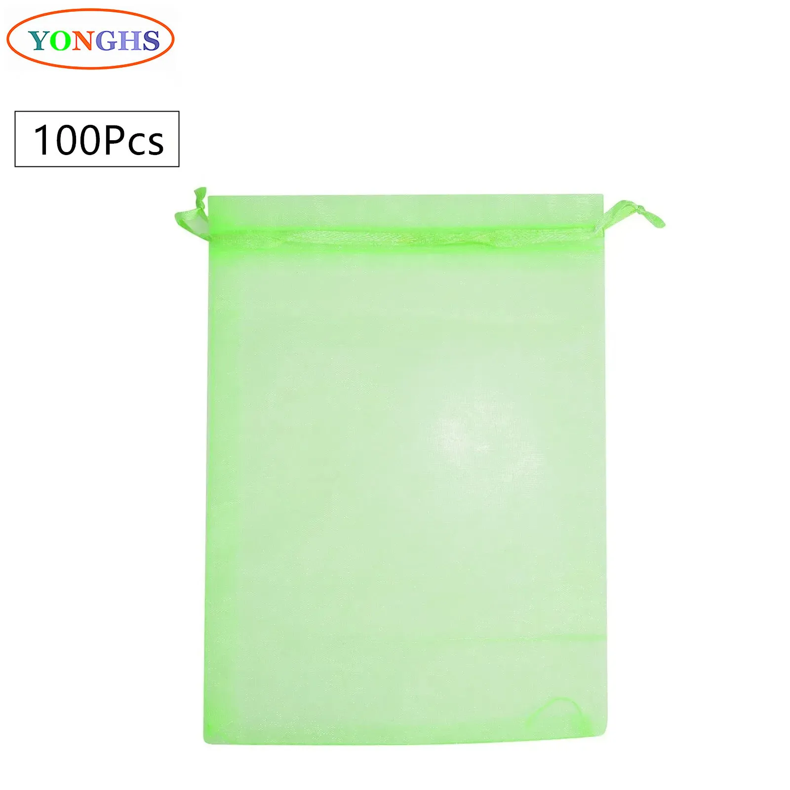 

100Pcs Organza Fruit Protecting Bags Mesh Barrier Bag Fruit Tree Netting Cover Bags with Drawstring to Protect Fruits