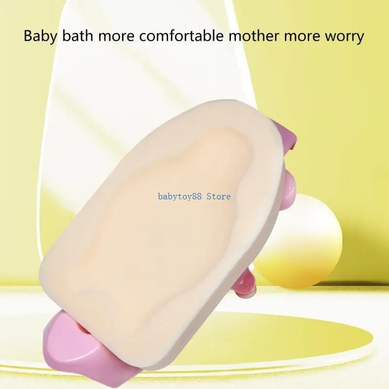 

Y4UD Comfortable Baby Bath Sponge Mat Shower Support for Home Bathrooms and Travel Convenience with Anti Slip