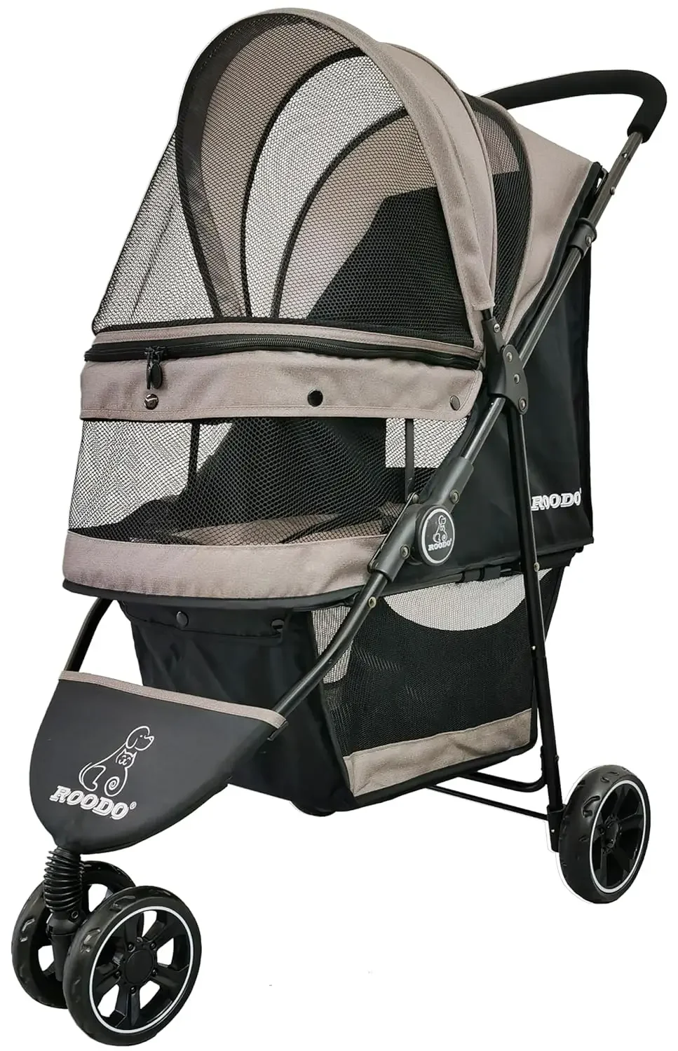 Escort 3Wheel Dog Stroller Cat Stroller Pet Stroller for Small Dogs and Cats,with Removable Liner Storage Basket and Cup H