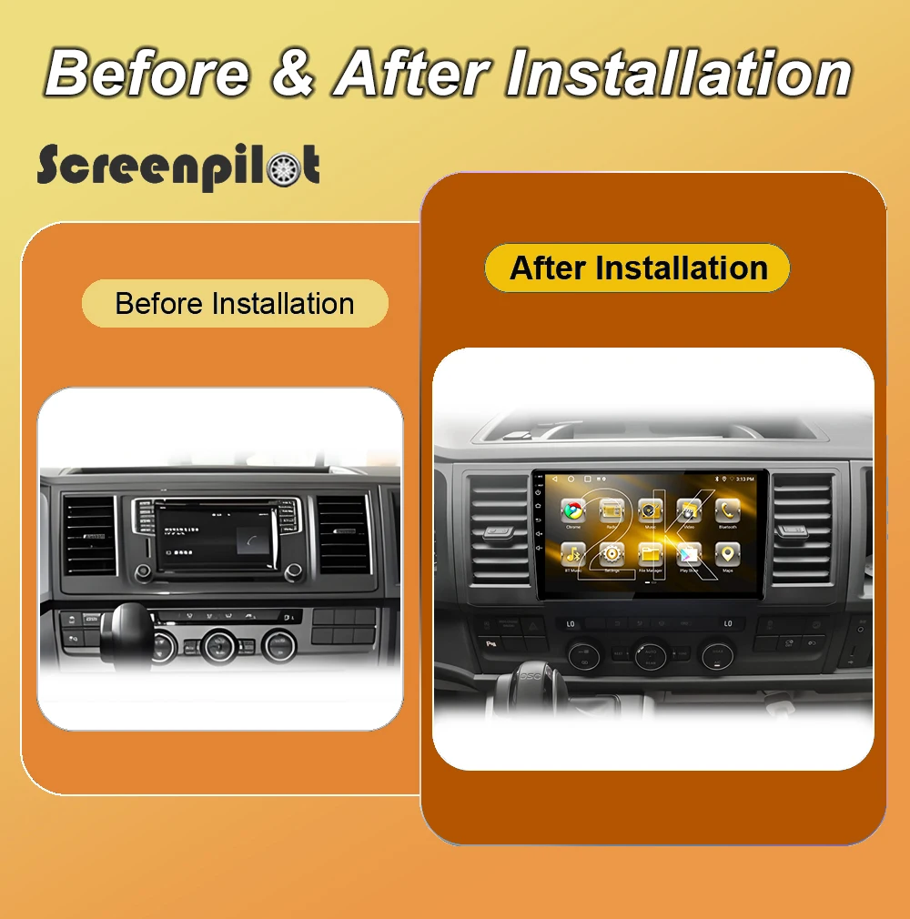 9 Inch Android 16 Car Radio Stereo For VW Volkswagen Caravelle 6 T6 2015 2016-2020 Multimidia Player GPS Carplay Android Auto 5G