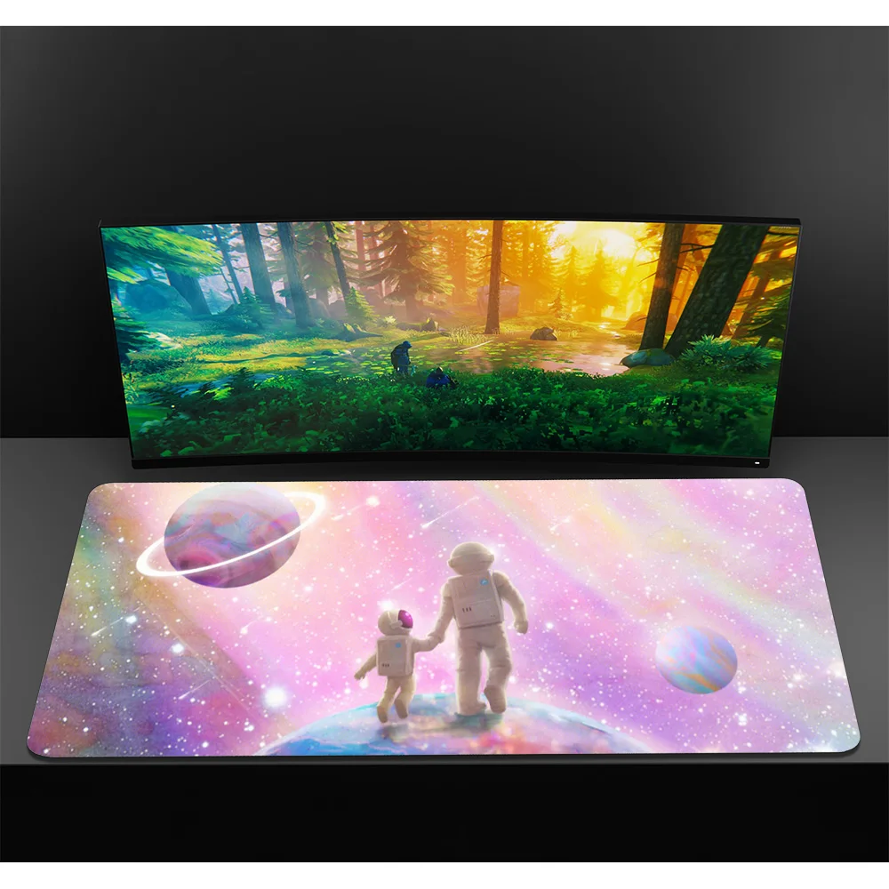 Mausepad Spaceman Desk Pad Mouse Non-slip Mat GAMING MOUS Pc Gamer Deskmat Computer Accessories Table Pads Mousepad Mats Cabinet