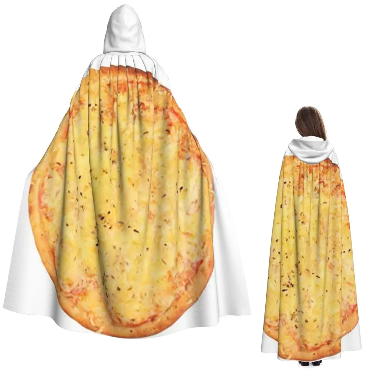 ピザチーズ ロングフード付きマント 魔女 中世コスチューム コスプレケープ ハロウィンヴァンパイア 大人用 ユニセックス