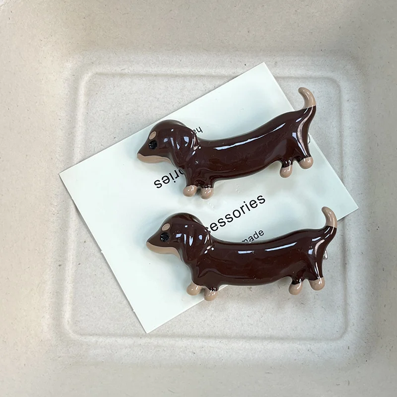 

1PC Female Ladies Hairpin Girls Headwear Accessories GiftsCartoon Hair Resin Clip Cute Dog Shape Side Bangs Clip Makeup Tools