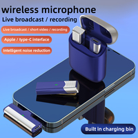 SX960 Lavalier Wireless Microphone Automatic Noise Reduction Live Interview For iPhone Android With Charging Case 2.4G Chip