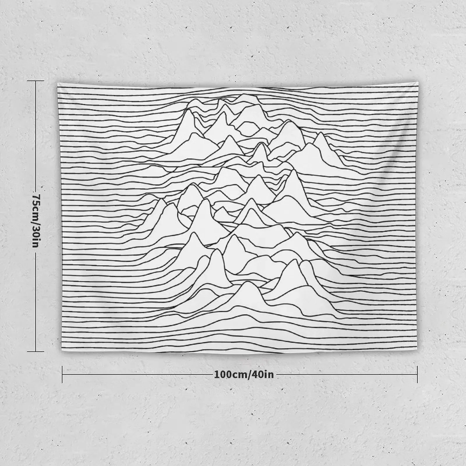 Black and white graphic - sound wave illustration - white Tapestry Home Decor Accessories Carpet On The Wall Tapestry