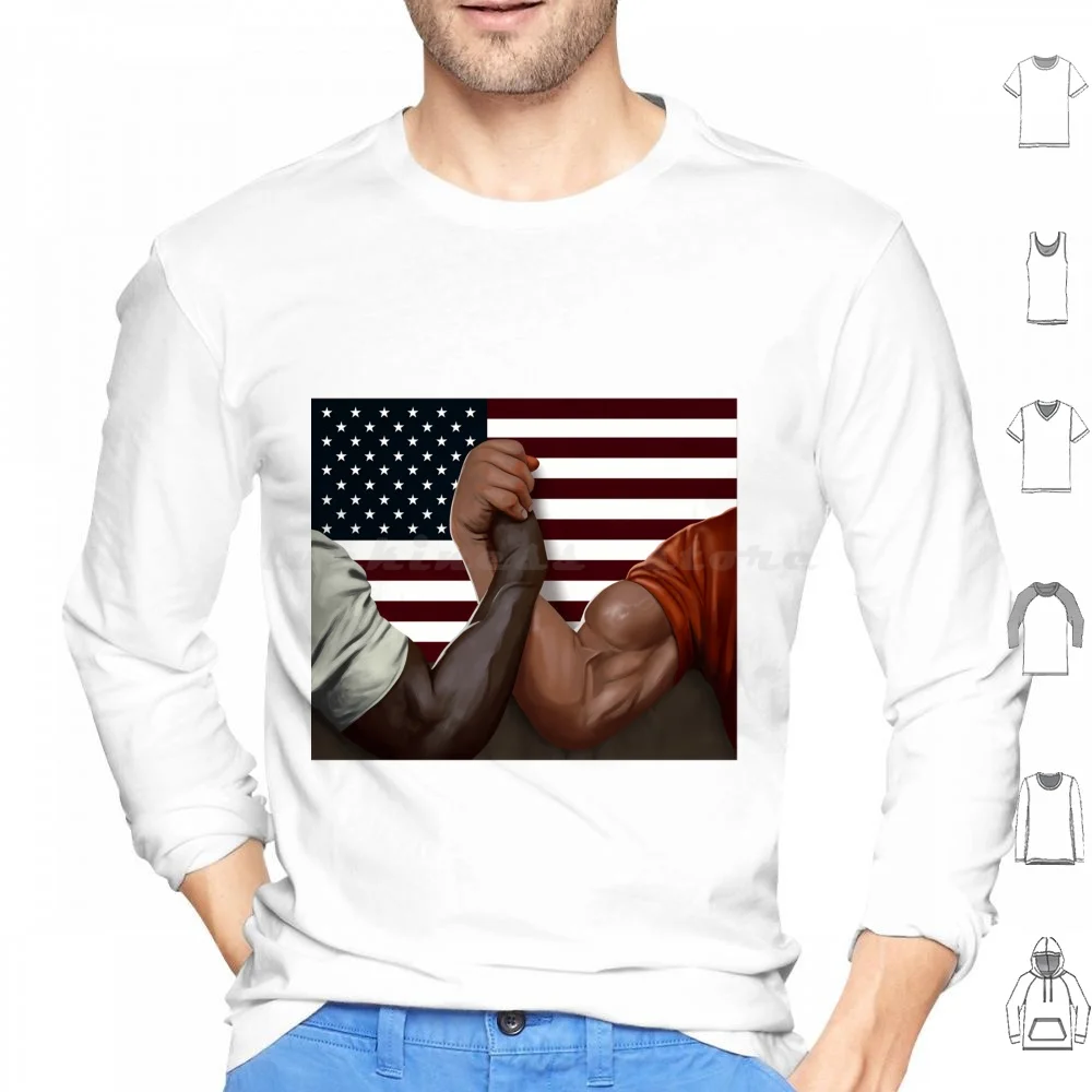 Dutch And Dillon Famous Handshake Hoodie cotton Long Sleeve Carl Weathers Arnold Schwarzenegger Handshake Meme Arnie