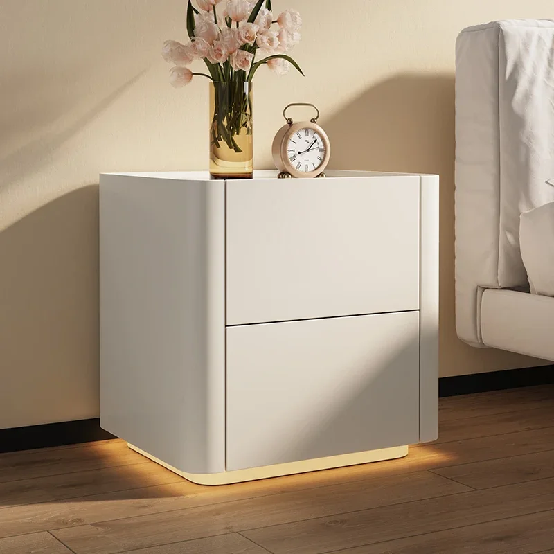 

Storage Cabinet Bedside Tables Comfortable Night Light Bedroom Nightstands Drawers Wooden Mesitas De Noche Home Furniture LJ50BT