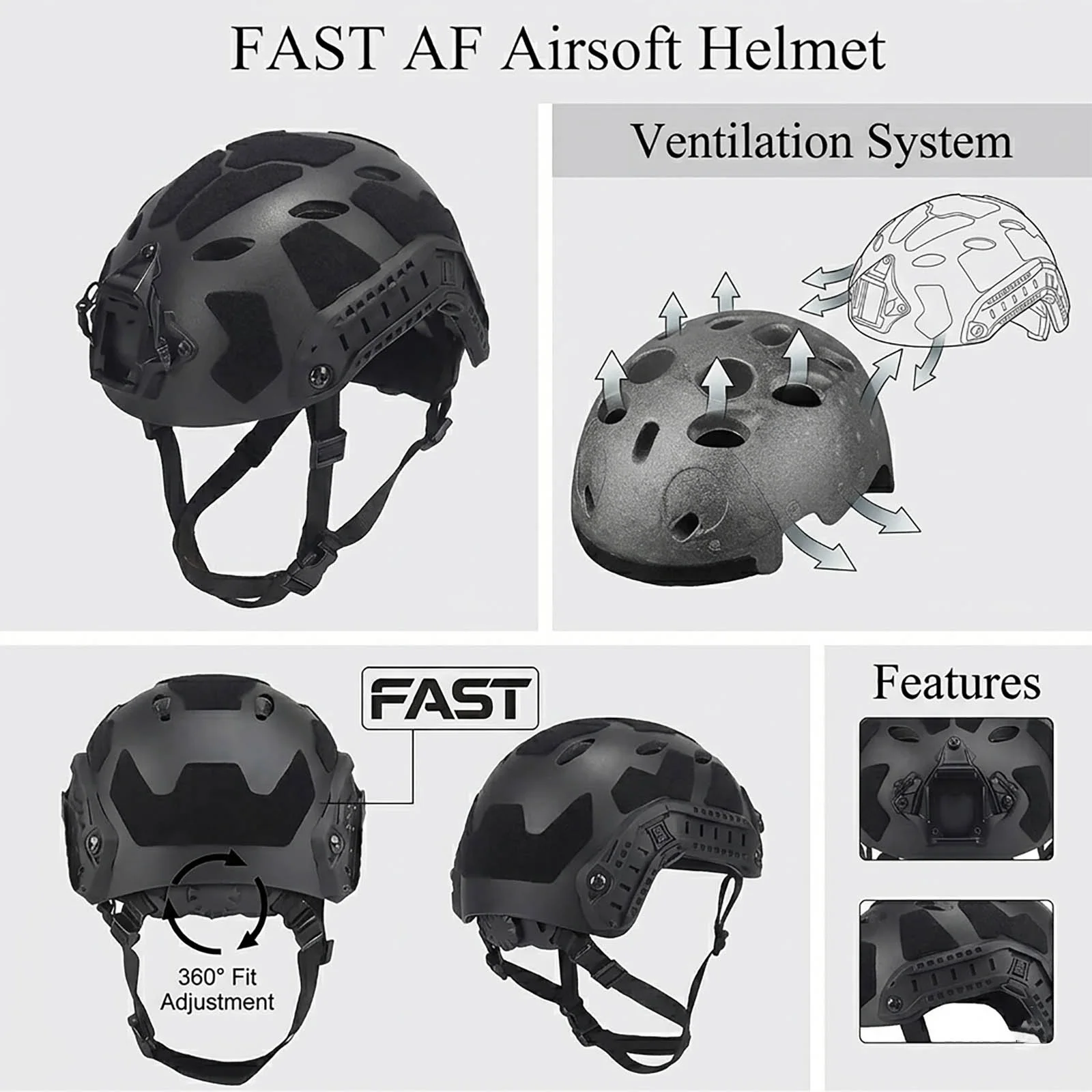 Tactical Helmet Set with Mask Goggles & Headset, Full Face Fast Helmet for Airsoft Paintball Shooting Gear, Military Cosplay