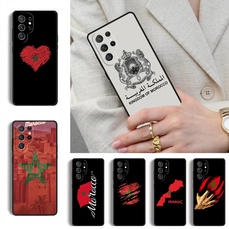 Morocco Flag Coat Of Arms Phone Case for Samsung Galaxy S26 S25 Ultra S24 S23 S22 S21 Plus Note 10 Bumper Cover