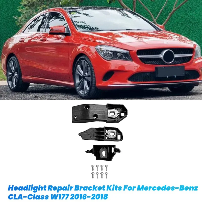 Car Headlight Repair Bracket Kits Fixed Holder Screw For Mercedes-Benz CLA-Class W177 2016-2018 A1178202500 A1178202600