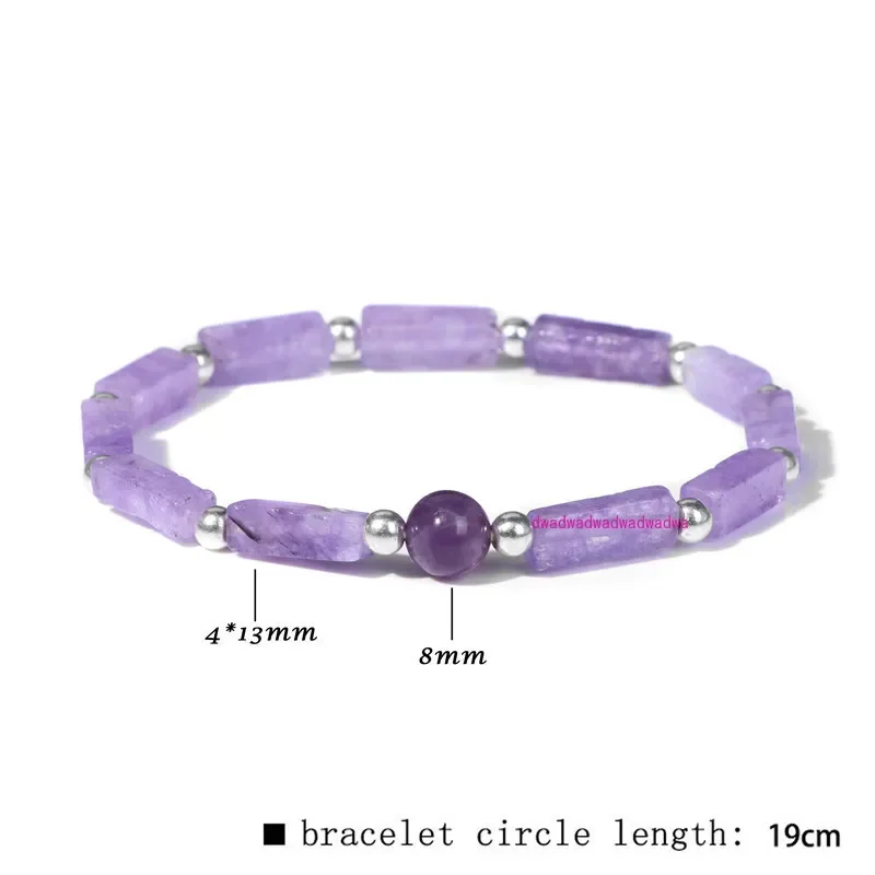 Natural amethyst square bead bracelet women's simple fashion charm bracelet