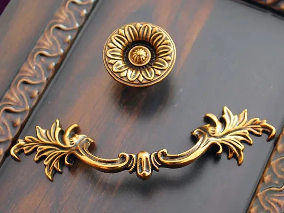Vintage Drawer Pulls Handles Drop Pulls Bail Ring Antique Bronze Door Knocker Kitchen Cabinet Knob Pull Handle Hardware