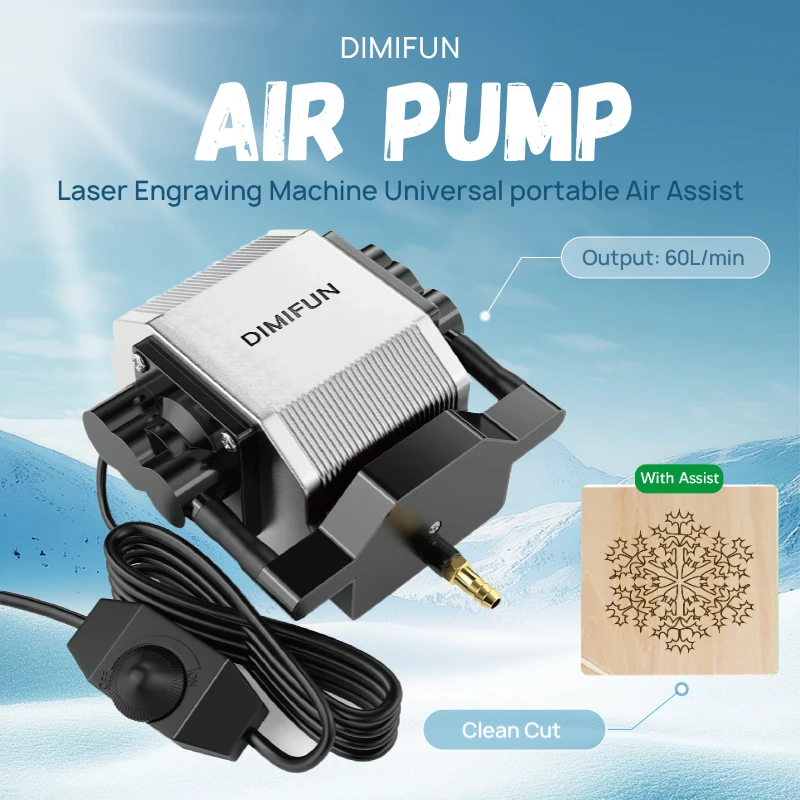 28W Air Compressor, output 60L/min, suitable for all brands of CNC laser engraving machines woodworking tools and accessories