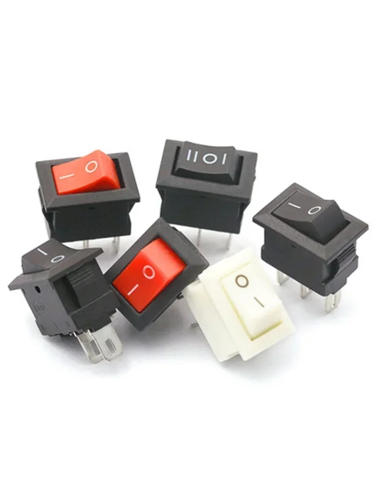 5/10szt Przełącznik przyciskowy 10x15mm SPST 3Pin 3A 250V KCD11 Zatrzaskowy włącznik/wyłącznik Mini Rocker Switch 10MM*15MM Czarny Czerwony i Biały DIY — zdjęcie 2