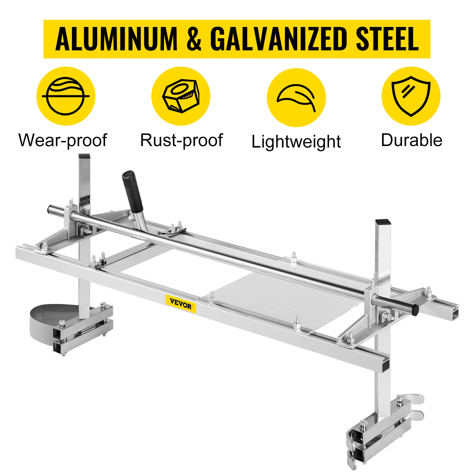 VEVOR Chainsaw Mill Planking Milling 24 36 48 Inch Guide Bar Wood Lumber Cutting Portable Sawmill Aluminum Steel Chain Saw Mill