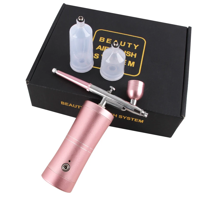 Facial Mini Airbrush Water Oxygen Injector Tens Machine Pads Compressor Nano Atomizer Sprayer Makeup Infusion Set Skin