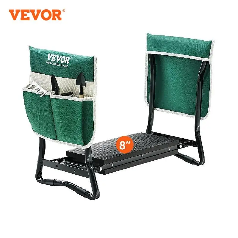 VEVOR Garden Kneeler and Seat 330 lbs Load Capacity 8/10'' EVA Wide Pad Foldable Garden Stool  Kneeling Bench for Gardening