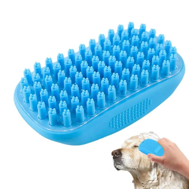 Dog Washing Brush Cat Grooming Brush Cat Hair Brush Pet Shampoo Bath Soothing Massage Rubber Bristles Curry Comb Pet Brushing